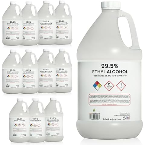 Ethyl Alcohol 99.5% Proof Alcohol by Natural Cosmetic Labs | Made in The USA | Gallon - Pack of 12 Cover