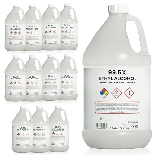 Ethyl Alcohol 99.5% Proof Alcohol by Natural Cosmetic Labs | Made in The USA | Gallon - Pack of 12