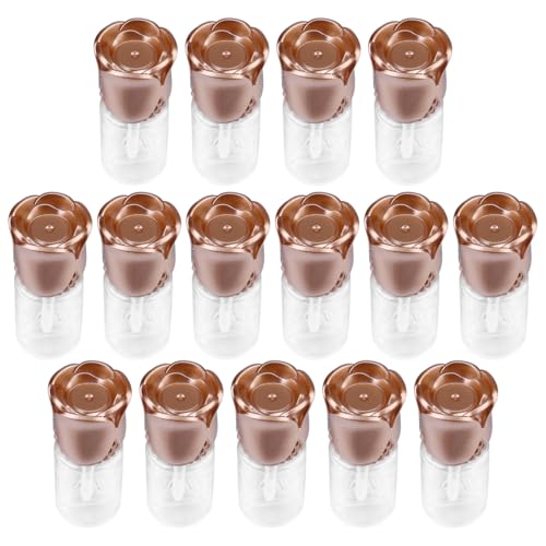 PENIKOKO 15pcs Rose Shaped Lip Gloss Tubes with Screw Caps Creative DIY Lip Balm Containers Leak-resistant Cosmetic Bottles for Travel Daily Use and Making