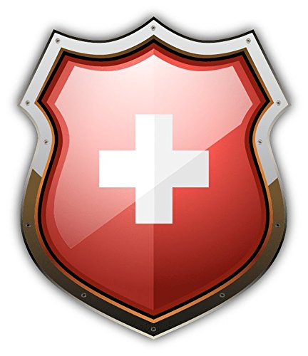 postwalldecorCoat Of Arms Swiss Cross Symbol Shield Car Bumper Sticker Decal 10 x 12 cm