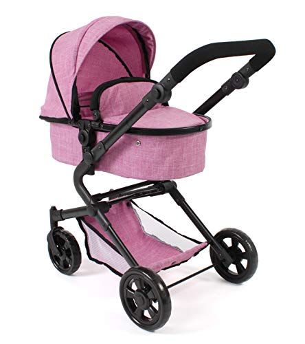 Bayer Chic 2000 597 70 3-In-1 Combi Lia, Kinderwagenset Met Autostoel, Babykuip En Sportzitje, Jeans Pink - Afbeelding 3