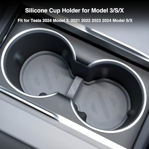 Portavasos de silicona para Tesla Model 3 2024 gris miniatura 2