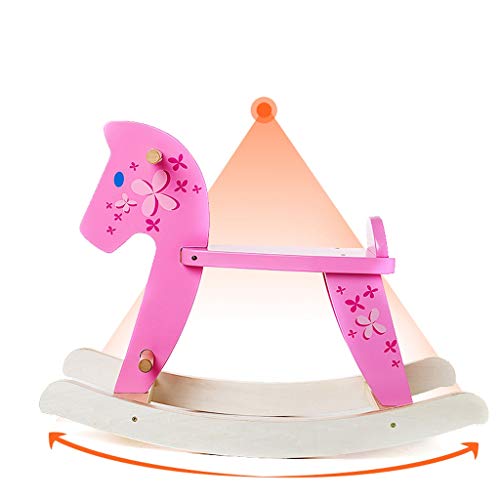 Schaukelpferd QIQIDEDIAN Einfache Kinder Kleines Holzpferd Babyspielzeug aus massivem Holz – Bild 7