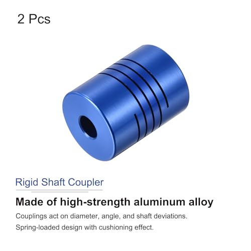 QUARKZMAN 2 Stück 4mm bis 6mm Aluminiumlegierung Wellenkupplung L25xD18 Flexibler Kuppler mit Schrauben für Encoder und Motoren, Blau
