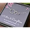 EFYTAL Mother Daughter Necklace, Sterling Silver or Gold Plated Infinity Circles, Mom Necklace for Women, Mom Gifts from Daughters, Daughter Gift from Mom, Birthday Gifts for Mom (925 Sterling Silver)