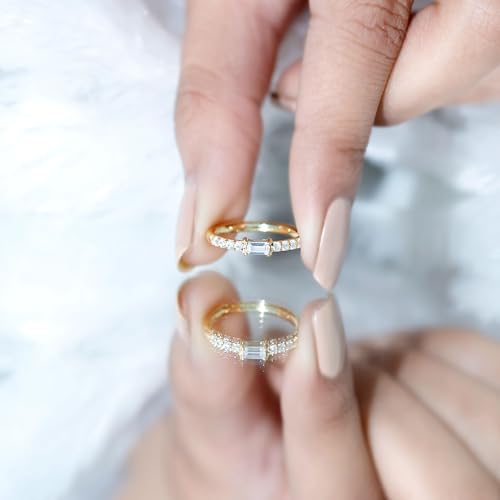 Certified Moissanite Diamond Promise Ring for Women, D- Vs1 Quality, Moissanite Stackable Ring (With Jewelry Box)4