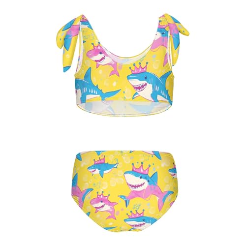 Wusikd Sharks Wearing Crowns Girls Swimsuits Two Piece Blue Colors Swimwear Bikini Set for for Girls Size 3T2