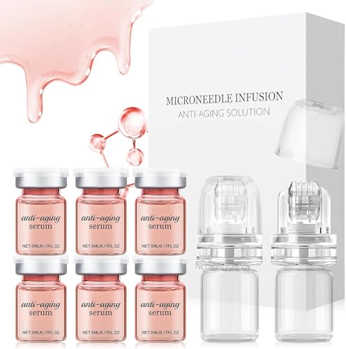 Micro Infusion Visage, Micro Needling Visage, Microneedling visage, microneedling Serum, Réduit les Rides et Restaure L'élasticité de la Peau, 8 Pièces