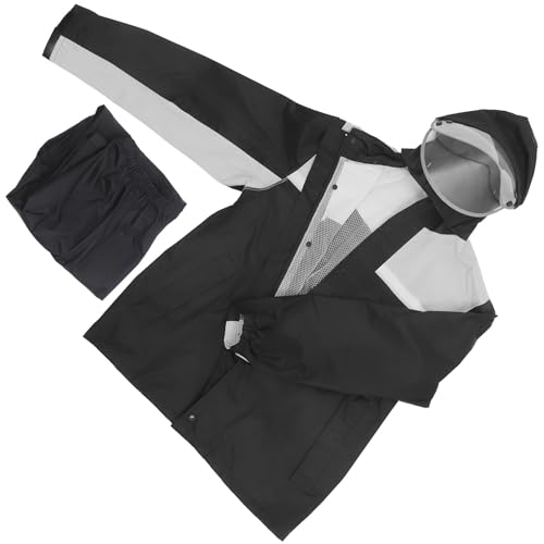 SHINEOFI Conjunto para Motociclista Hombre XL Chaqueta y Pantalón de Lluvia Separada Traje Cortavientos Negro y Gris Ropa de Lluvia para Moto Adecuado para Actividades al Aire Libre