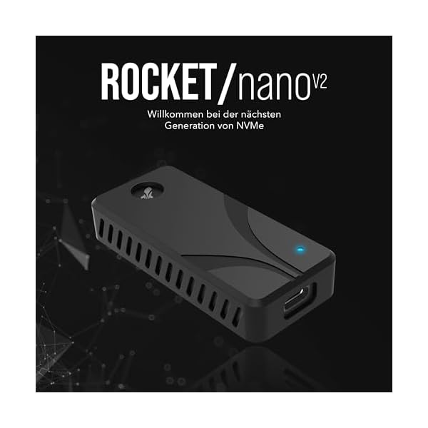 Sabrent Portable SSD 2TB, Festplatte extern NVMe, USB 3.2 Gen 2, 1500 MB/s Lesen, USB C Kabel enthalten, Externe M.2 SSD Aluminiumschale, schwarz (SB-2TB-NAV2) – Bild 3