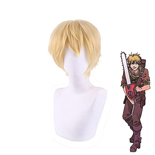 Anime Cosplay Wigs Chainsaw Man Wigs Denji Wigs 30cm Gold Short Cosplay Wigs for adults and kids