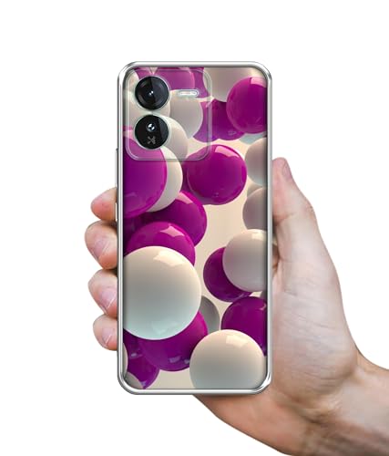 Image of Casotec 3D Balloons Design Printed Silicon Soft TPU Back Case Cover for iQOO Z9 5G, Multi Colour