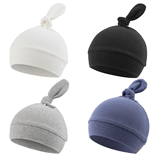 Image of Newborn Hats for Boys Cotton Newborn Beanies Autumn Winter Infant Baby Girls Hat 0-12 Months