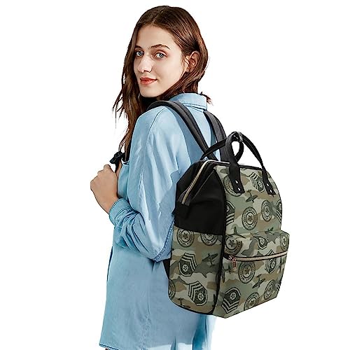 Military-Badges-Pattern-Diaper-Bag-Portable-Backpack-Mommy-Bag-Travel-Shoulder-Daypack-for-Outdoor-Working-Beach