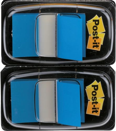 Post-It Index Haftstreifen, Standard, Blau - 2 Spender, 25.4 mm x 43.2 mm, 50 Blatt pro Spender - Zum Markieren, Hervorheben oder Farbcodieren wichtiger Informationen Post-It Index Haftstreifen, Standard, Blau - 2 Spender, 25.4 mm x 43.2 mm, 50 Blatt pro Spender - Zum Markieren, Hervorheben oder Farbcodieren wichtiger Informationen