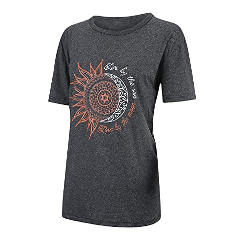 Workout Clothes For Women, Women's Short Sleeve Tunic Tops Summer Basic Loose Solid Color Shirts Casual Tee With Pocket Workout Tops For Women Loose Fit Shirts For Women Sexy Casual Gray,Xxxxl #TOP3