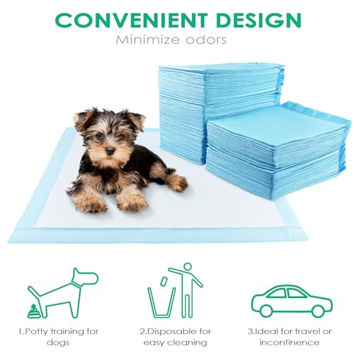 Tekenewbse 100 Stück Pipi Matten für Hunde, 33 × 45 cm Trainingspads, Wickelunterlagen Einweg Einmalunterlagen, Pinkelmatte Training Auslaufsicheres 5-Lagiges Design mit Schnell Trocknender Oberfläche