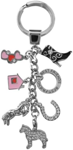 Horse Charms Crystal Keyring dangly Horses Handbag Charm