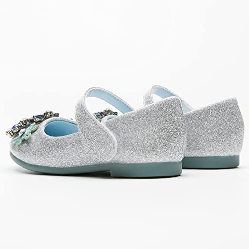 WENJIAZHIZHI Toddler/Kids Girls Mary Jane Ballerina Flats Flowers Princess Dress Ballet Shoes for Girls Party School Shoes3