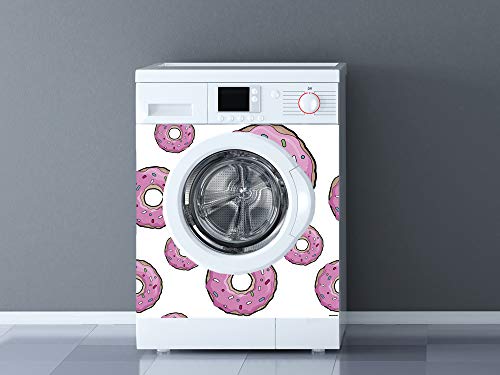 Vinilo para Lavadoras Donuts Rosas | Varias Medidas 60x85cm | Adhesivo Resistente y de Fácil Aplicación | Pegatina Adhesiva Decorativa de Diseño Profesional
