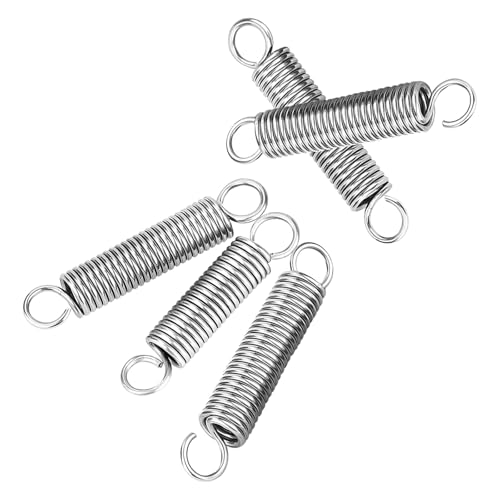 UpGBRF Extension Spring Stainless Steel Dual Hook Tension Springs for Machining, Wire Diameter 0.8mm, Outer Diameter 6mm, 5Pcs,Length:45mm
