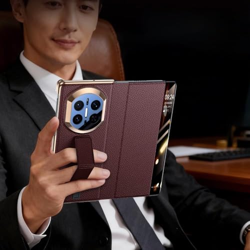 Étui de protection Huawei Mate X7 luxe tout compris en cuir véritable vert premium