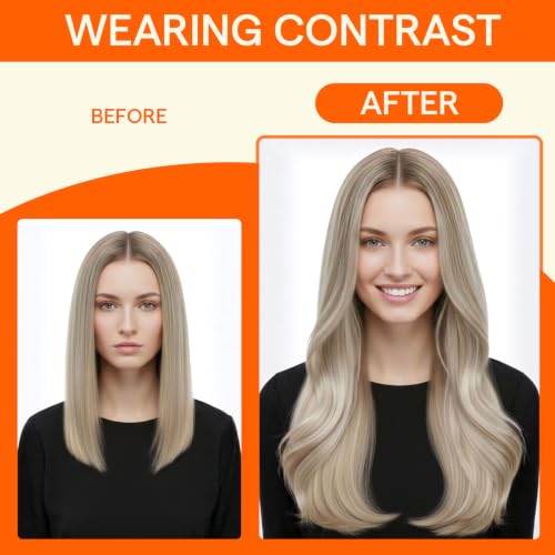 Image of Full Shine Itip Human Hair Extensions, 18 Inch Platinum Blonde