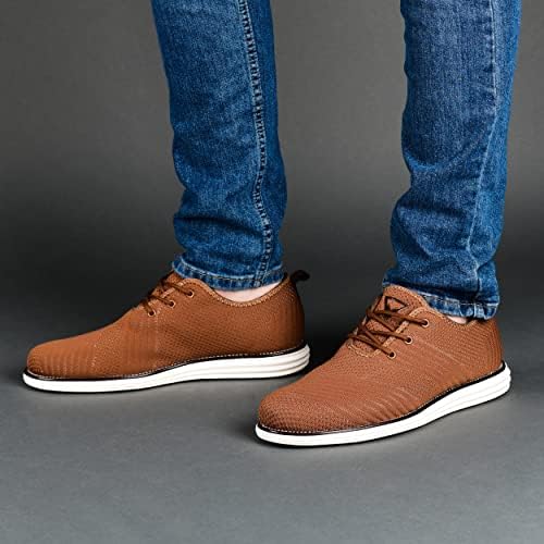 Vance Co. Mens Novak Dress Shoe with Breathable Fabric Uppers and Tru Comfort Foam Footbed, Brown, 12 | Image 5
