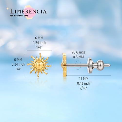 Limerencia Implant Grade Pure Titanium Studs, F136 Hypoallergenic G23 Small Dainty Cubic Zirconia Earrings for Women's Sensitive Ears4