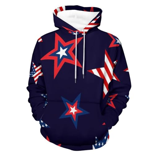UMENG Hoodie Étoiles en Coton Doux - Sweat-shirt à Capuche Confortable pour Homme et Femme S