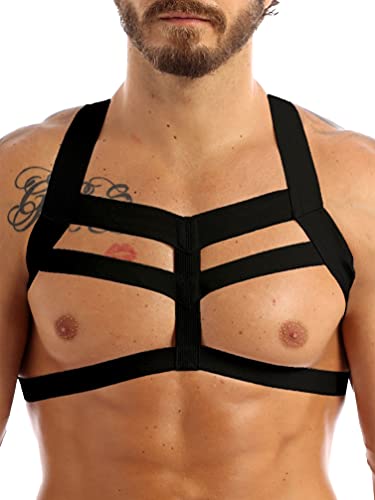 YiZYiF Mens Adults Double Shoulder Straps Elastic Chest Muscle Harness Belt Costume