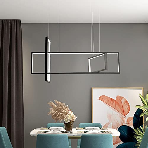HJYBFA Lámpara de araña nórdica Delgada de 68 W, LED Regulable, lámpara Colgante de Tira Larga con Cable Ajustable, Luces de Techo Colgantes para Oficina, área Comercial, Sala de Estudio,