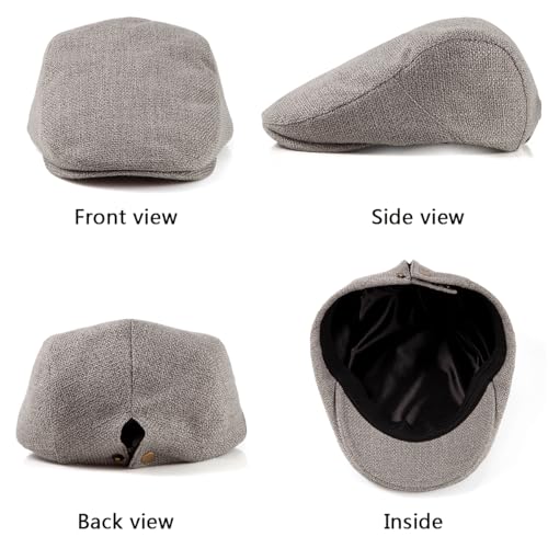Classic Solid Flat Cap Newsboy Hats for Men Cabbie Driving Scally Adjustable