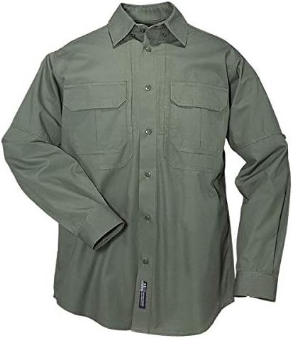 5.11 Men's Cotton Multi-Purpose Tactical Long Sleeve Shirt, Style 72157 Small Black