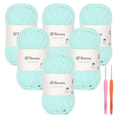 Image of Skinny Chenille Yarn for Crocheting - 6 Pack of 50g /1.76oz - Soft Thin Chenille Yarn - Baby Weights CYC #2, Gentle for Baby Blankets, Plush Toys & Wearables - 951yd Total (Midnight Blue)
