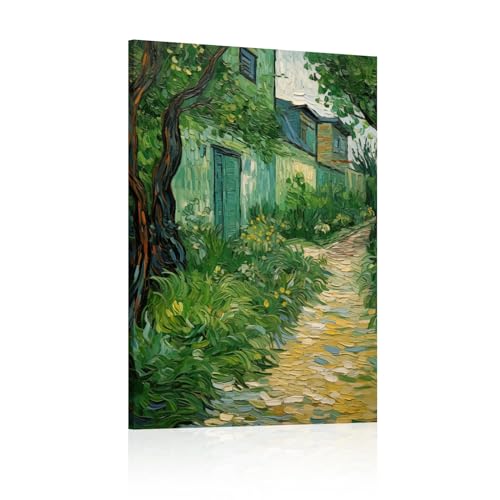 Art mural paysage de jardin sur toile 65x90 cm pour salon