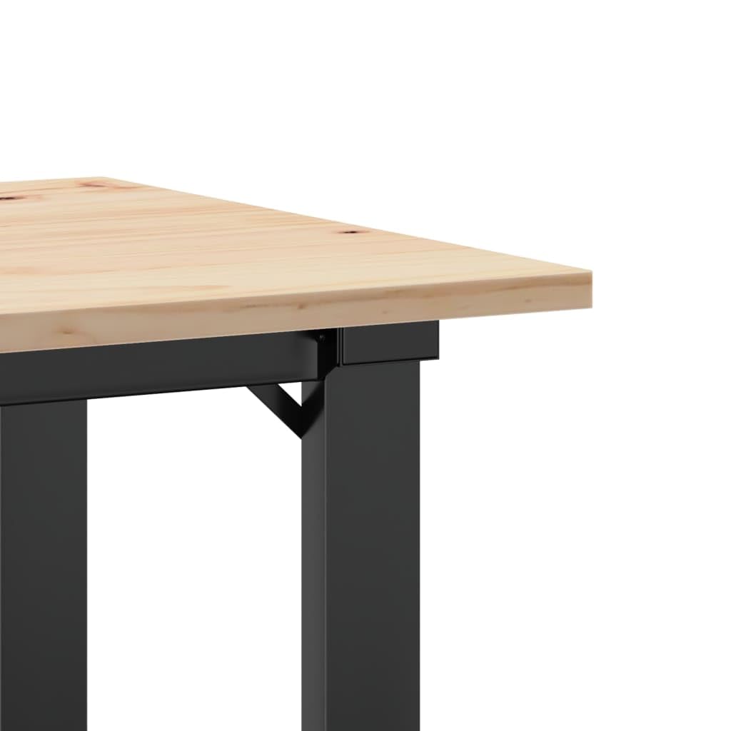 vidaXL Esstisch, Küchentisch mit O-Gestell, Speisetisch für Esszimmer Küche Wohnzimmer, Esszimmertisch, Massivholz Kiefer Stahl