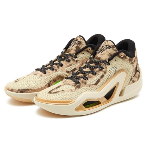 NIKE Jordan Tatum 1 Men's Shoes (DZ3320-200, Fossil/Sesame/Electric Green/Black) Size 11.52