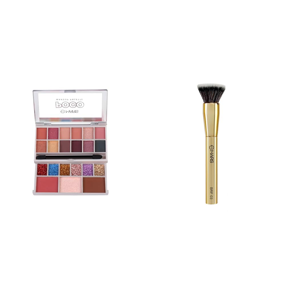 MARS Poco Face Makeup and eyeshadow Palette with Slider Case MARS Artists Arsenal Professional Foundation Flat make up Brush-image-39