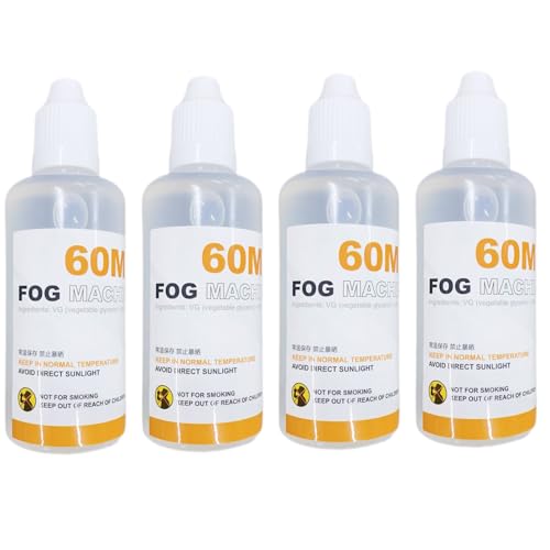 LENSGO Glicerina Propylene Glycol Mixture - Líquido de niebla para Smoke B/Smoke S/Smoke S MINI, Smoke K, 60 ml de líquido de niebla X4 Universal Market 99% de las máquinas de niebla manual.