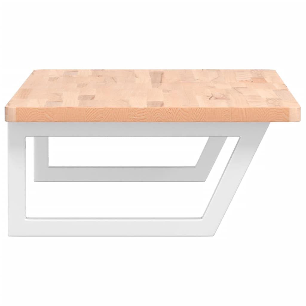 Waschtischplatte 100x50 cm Wandmontage, Waschbeckenregal aus Buche Massivholz und Stahl, Schwebende Konsole für Aufsatzwaschbecken, Platzsparender Waschtisch-Ersatz