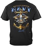 US Navy USN Shirt - United States Navy Tshirts for Men -Black X-Large