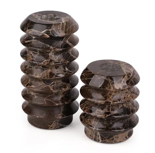 HofferRuffer Marble Candlestick Holders, Set of...
