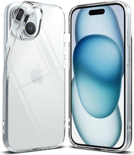 Image of WOW IMAGINE Crystal Clear Back Cover Case for iPhone 15 | Full Device & Camera Protection | Shockproof TPU Silicone Back Case Mobile Cover - Transparent