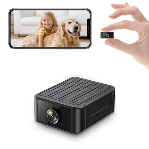 Liretope Mini Camara Espia, Camara Vigilancia WiFi Interior 4K Ultra HD con Batería Recargable (4H), Almacenamiento SD/Nube, Detección de Movimiento, App Móvil, Alertas en Tiempo Real