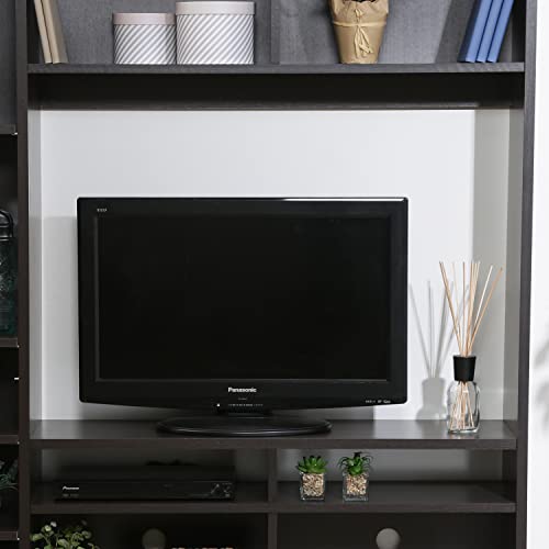 undefined 不二貿易 テレビ台 テレビボード 32型推奨 幅120×奥行28.5×高さ150cm ブラウン 壁面収納 ラック 棚レイアウト自由 組立商品 98826 の商品画像 6