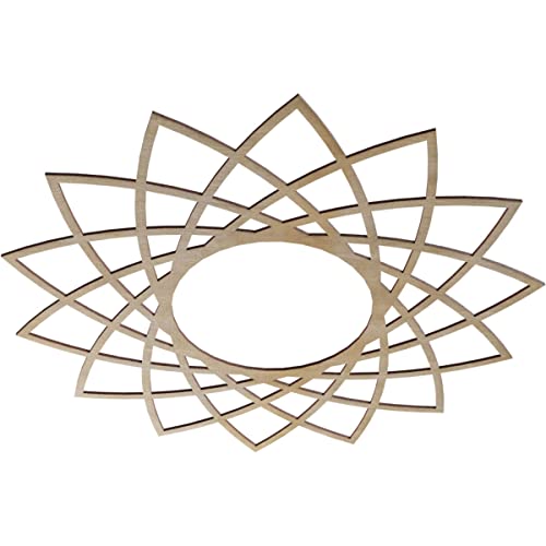 Image of Ekena Millwork 36 inchOD x 13 7 /8 inchID x 1 /4 inchT Eleanor Wood Fretwork Pierced Ceiling Medallion, Hickory