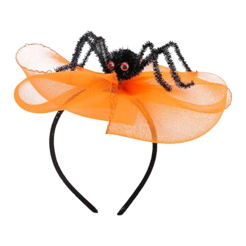 9 Inch Fuzzy Spider Organza Bow Halloween Headband for Costume Parties - image 1
