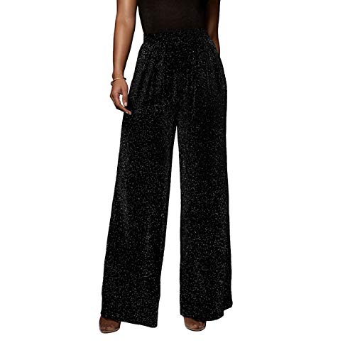 GUOLEZEEV Women High Elastic Waist Wide Leg Palazzo Pants Casual Loose Long Pant Trouser3