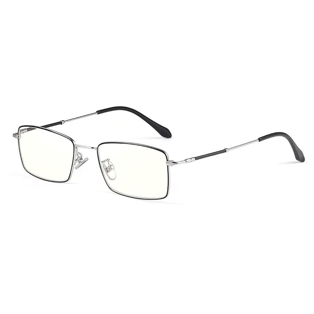 HD Antyniebieskie okulary do czytania, antyodblaskowe okulary komputerowe, moda męska, wiosenny zawias (kolor: Srebrny, rozmiar: 1,0)